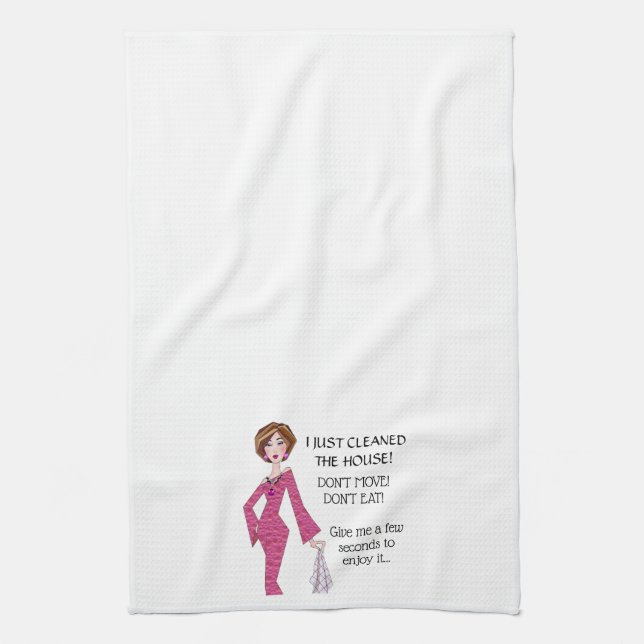 Just cleaned house-Don’t Move, Eat…Let me enjoy! K Kitchen Towel (Vertical)