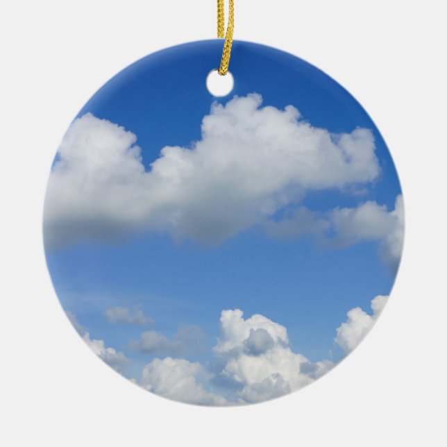 Just Clouds Ceramic Ornament (Front)