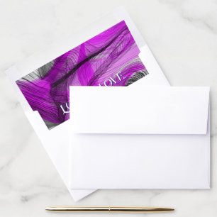 Just Colors! Purple black colors, custom text Envelope Liner