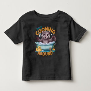 Just Cooning, Playful Raccoon Bath time Adventure Toddler T-shirt
