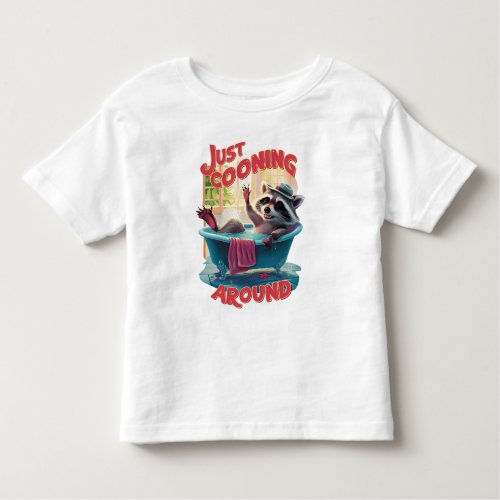 Just Cooning Playful Raccoon Splashing in Bath  Toddler T_shirt