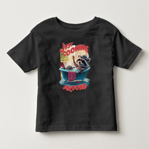 Just Cooning Playful Raccoon Splashing in Bath  Toddler T_shirt