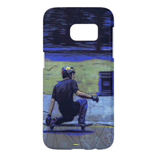 Just Cruisin  _  Skateboarder Samsung Galaxy S7 Case