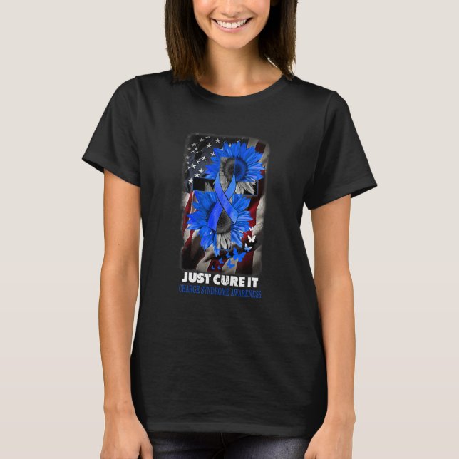 Just Cure It Charge Syndrome Awareness Sunflower T-Shirt (Front)
