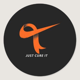 Just Cure It Orange Ribbon Leukemia Awareness  Classic Round Sticker
