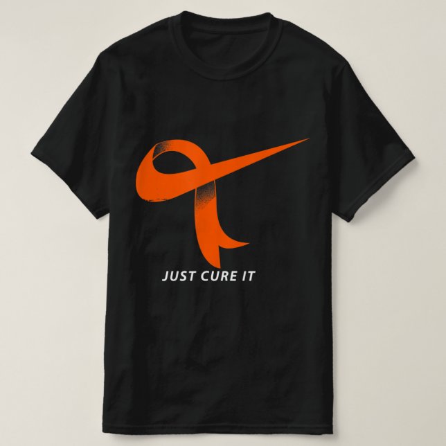 Just Cure It Orange Ribbon Leukemia Awareness  T-Shirt (Design Front)
