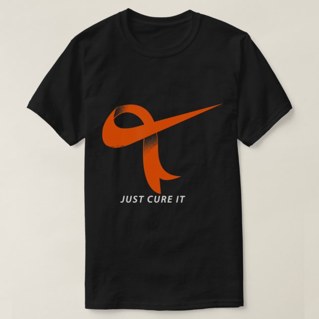 Just Cure It Orange Ribbon Leukemia Awareness  T-Shirt (Design Front)