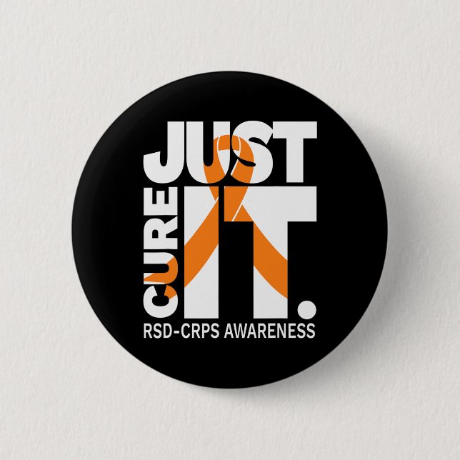 Just Cure Rsd Crps Awareness Ribbon White Text  Button (Front)