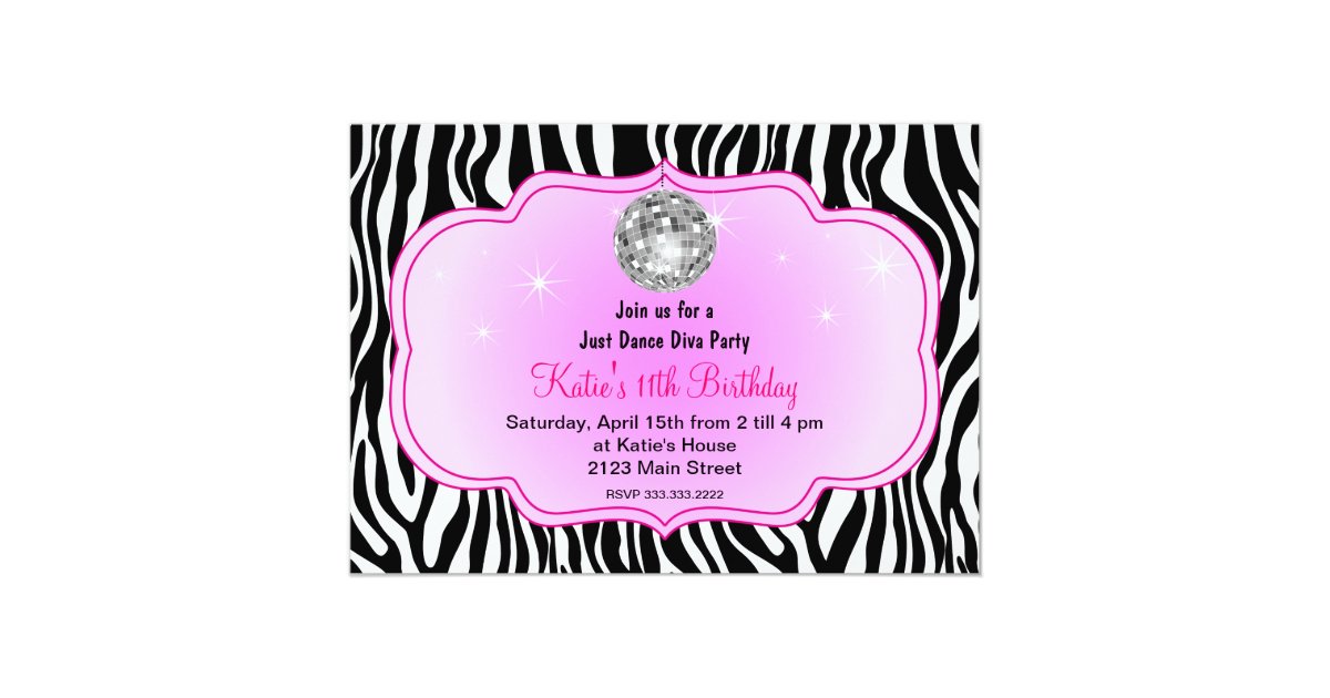 Just Dance Disco Diva Party Invitation Zazzle Com
