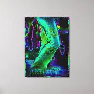 Just Dance Psychedelic  Colours Wrapped Canvas Print