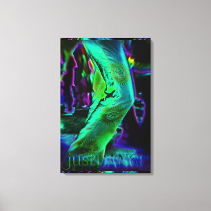 Just Dance Psychedelic Colours Wrapped Canvas Print