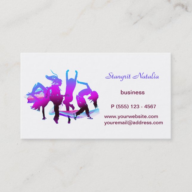 Just dancing business card (Front)