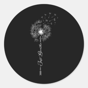 Just Dandelion Tattoo Motif Arrow Breathe Dandelio Classic Round Sticker