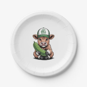 Just Dill with It Cow PNG, Funny Pickle Paper Plates