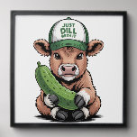 Just Dill with It Cow PNG, Funny Pickle Peel And Stick Photo Tile