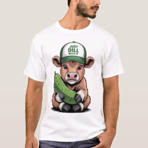 Just Dill with It Cow PNG, Funny Pickle T-Shirt