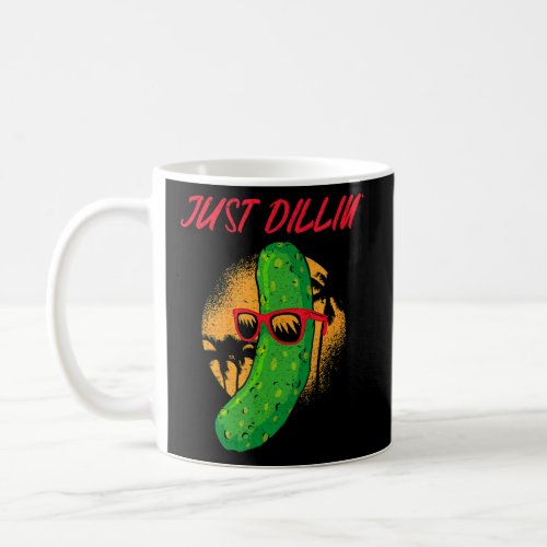 Just Dillin Cool Pickle With Sunglasses Vintage Ho Coffee Mug