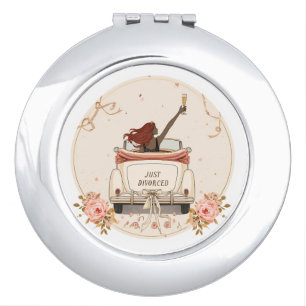 Just Divorced Bloom Floral Elegant Compact mirror