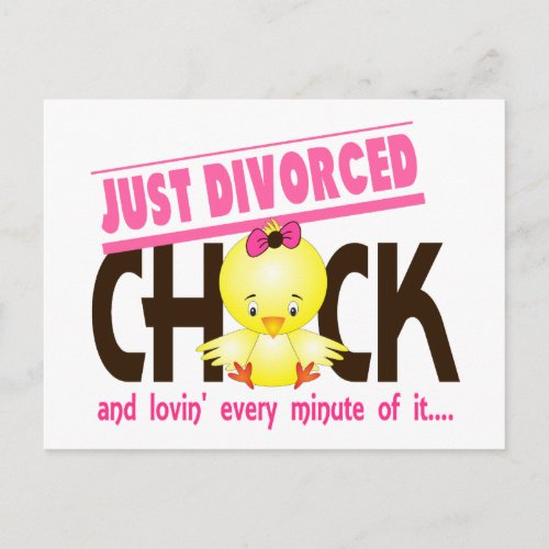 Just Divorced Chick Postcard