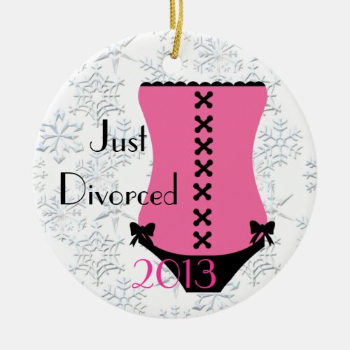 Just Divorced Corset Christmas Ornament