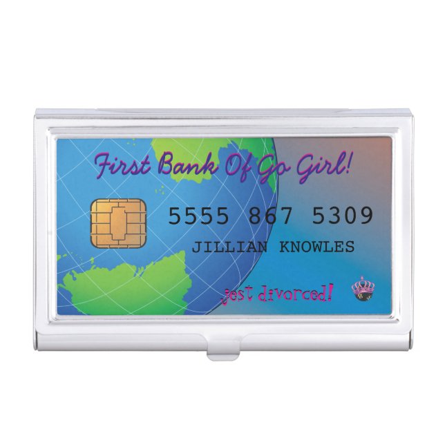 Just Divorced Funny Fab Female Joke Business Card Holder (Front)