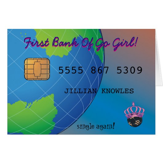 Just Divorced Funny Fab Female Joke Cards (Front Horizontal)