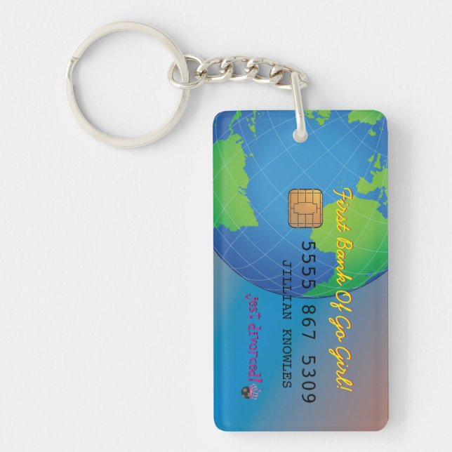 Just Divorced Funny Fab Female Joke Keychain (Front)