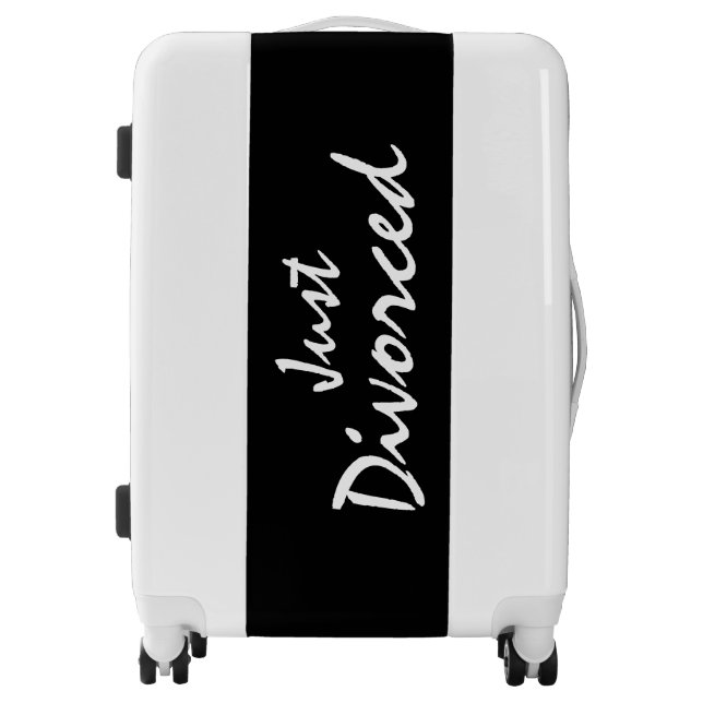 Just Divorced Funny Quote Black White Womens Luggage (Front)