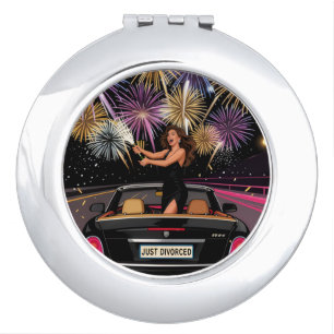 Just Divorced Mirror, Divorce Party Celebration Compact Mirror