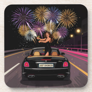 Just Divorced Party Celebration Coaster