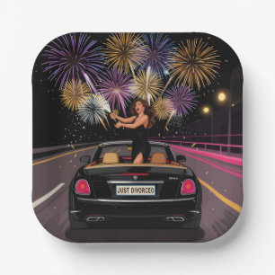 Just Divorced Party Plate, Divorce Celebration Paper Plates