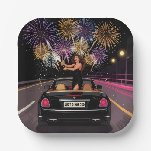 Just Divorced Party Plate, Divorce Celebration Paper Plates