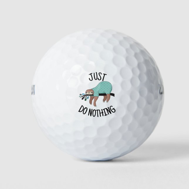 Just Do Nothing Sloth Golf Balls (Front)