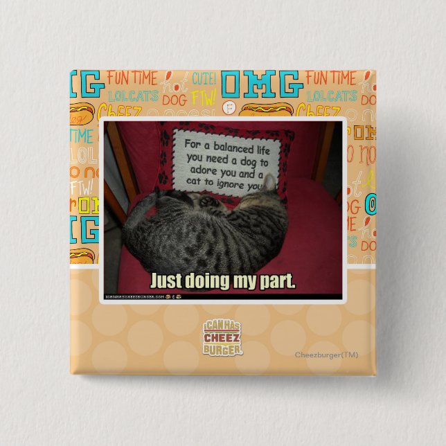 Just doing my part. pinback button (Front)