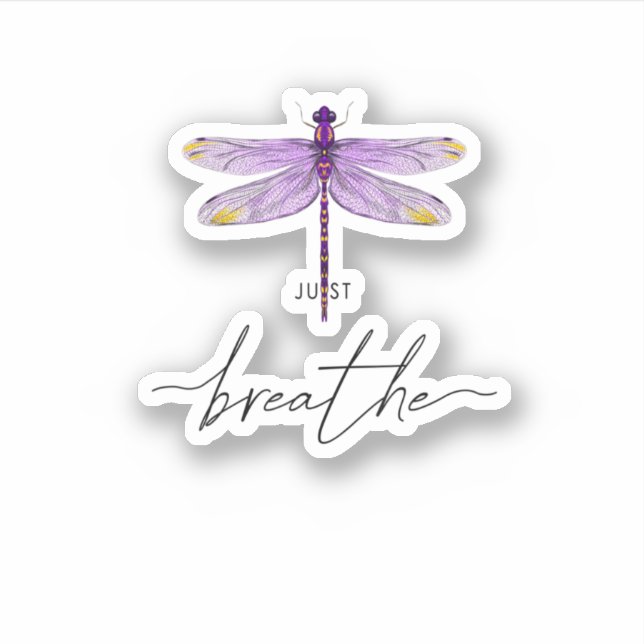 Just Dragonfly Tattoodesign Dandelion Breathe Medi Sticker (Front)
