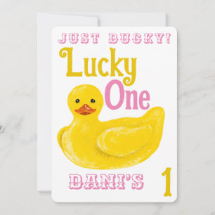 Just Ducky Lucky One First Birthday Invitation