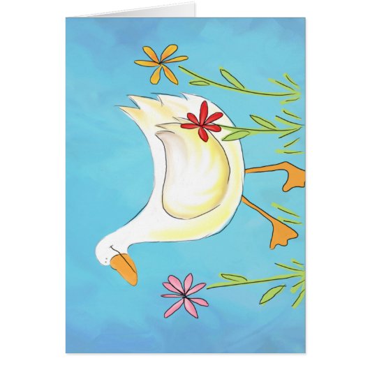 Just Ducky w flowers Cards (Front)