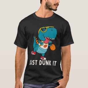 Just Dunk It Fun Dinosaur Bysketbyll League Slam D T-Shirt
