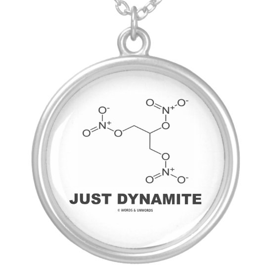 Just Dynamite (Nitroglycerin Molecule) Silver Plated Necklace