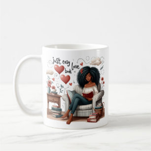 Just Easy Love Book, African American Girl Reading Coffee Mug