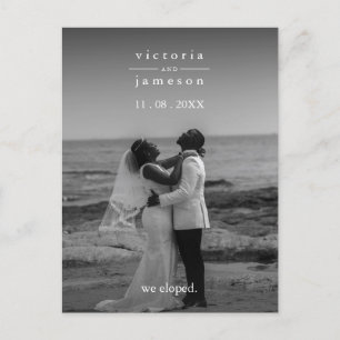 Just Eloped Modern Classic Elegant Wedding Party Postcard