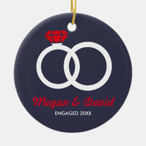 Just Engaged married christmas ornament gift