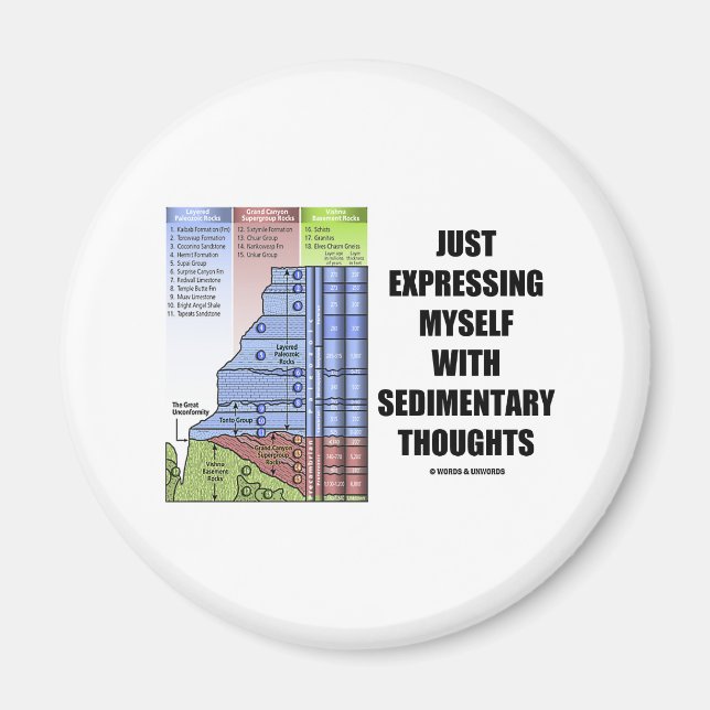 Just Expressing Myself With Sedimentary Thoughts Magnet (Front)