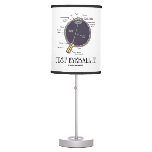 Just Eyeball It Human Eye Anatomy Geek Advice Table Lamp (Front)