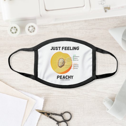 Just Feeling Peachy Peach Anatomy Fruit Geek Humor Face Mask (Insitu)