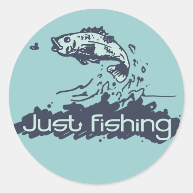 Just fishing aqua blue sticker (Front)