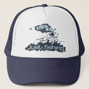 Just fishing fish jumping hat navy and teal