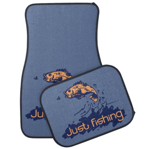 Just fishing graphic art splash car mats