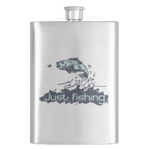 Just fishing jumping fish graphic drinks bottle flask