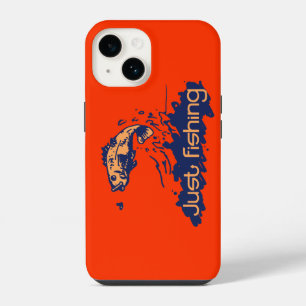 Just fishing mens orange red iphone case